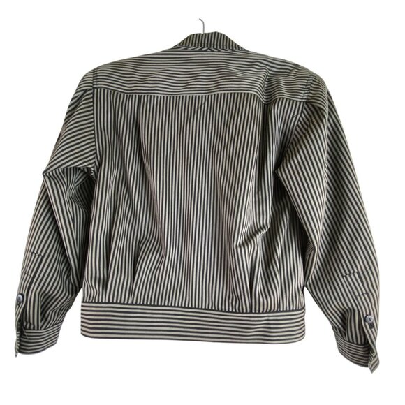 Vintage Liz Claiborne Grey‎ Striped Wool Pants Suit Size 6 Eighties Work Office - Picture 12 of 13